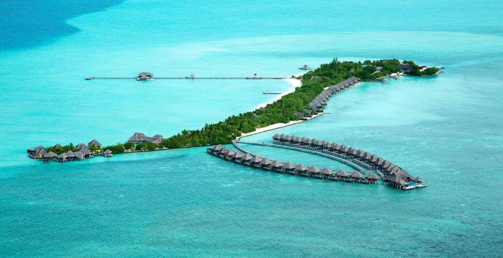 Over water bungalows at Taj Exotica