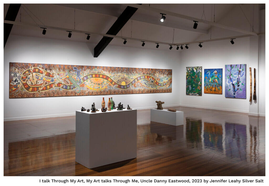 Blacktown Arts is a mutidisciplinary art hub. It presents a series of award-winning curated exhibitions, performances, and workshops throughout the year that centre the works of Aboriginal people and Torres Strait Islanders.