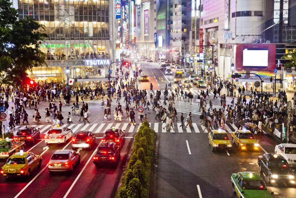 Shibuya Crossing is the world’s busiest pedestrian crossing with as many as 3,000 people moving across it  at a time. It is here you can really capture the essence of Tokyo. 