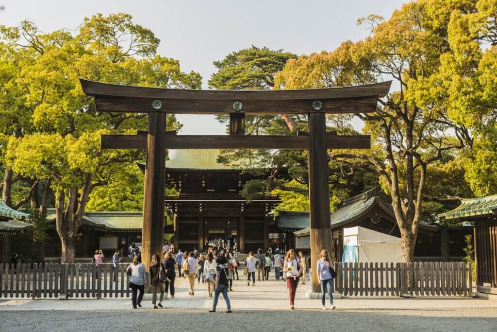  Meiji-jingu (Meiji Shrine) is a large Shinto shrine in Tokyo, built in 1920 to venerate the Emperor Meiji (1852-1912) under whose reign Japan became a modern state.